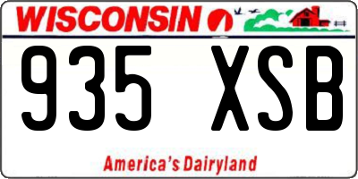 WI license plate 935XSB