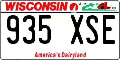WI license plate 935XSE