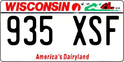 WI license plate 935XSF