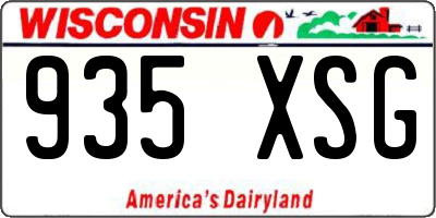 WI license plate 935XSG