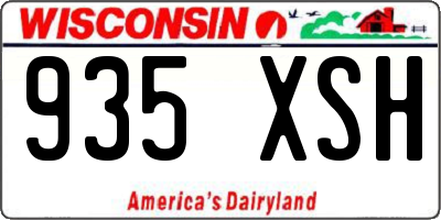 WI license plate 935XSH