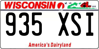 WI license plate 935XSI