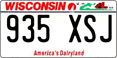 WI license plate 935XSJ