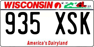 WI license plate 935XSK