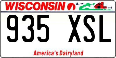 WI license plate 935XSL