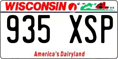 WI license plate 935XSP