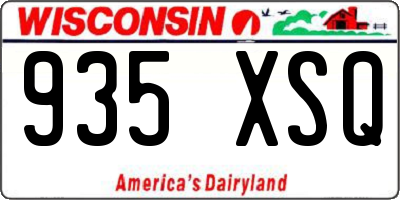 WI license plate 935XSQ