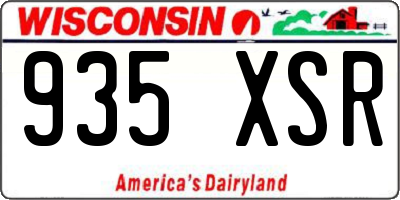 WI license plate 935XSR