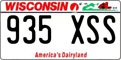 WI license plate 935XSS