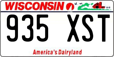 WI license plate 935XST