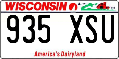 WI license plate 935XSU
