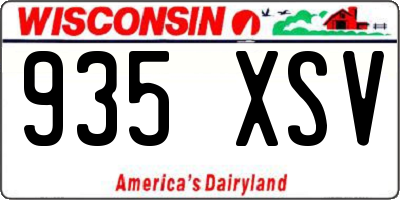 WI license plate 935XSV