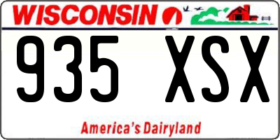WI license plate 935XSX