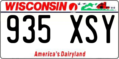 WI license plate 935XSY