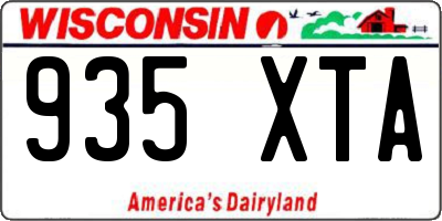WI license plate 935XTA