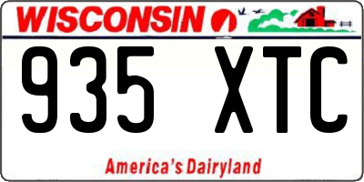 WI license plate 935XTC