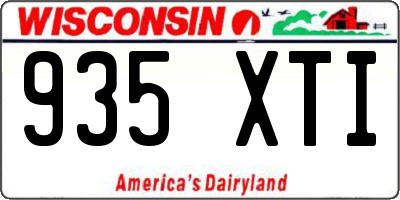 WI license plate 935XTI