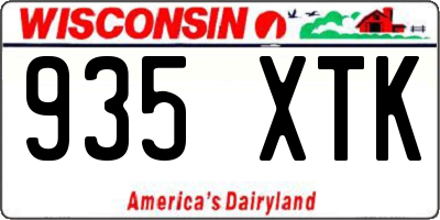 WI license plate 935XTK