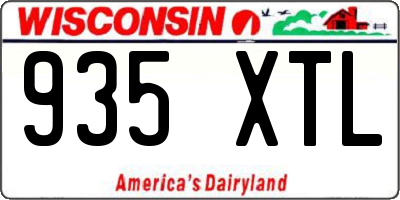 WI license plate 935XTL