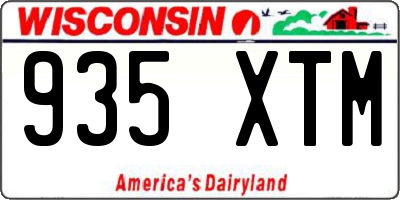 WI license plate 935XTM