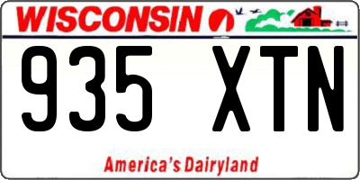 WI license plate 935XTN