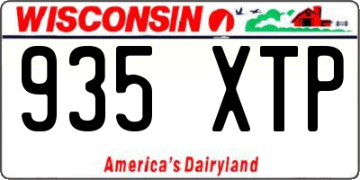 WI license plate 935XTP