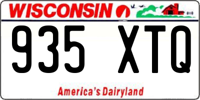 WI license plate 935XTQ