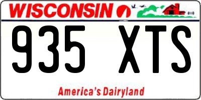 WI license plate 935XTS