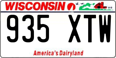 WI license plate 935XTW