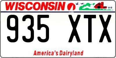 WI license plate 935XTX