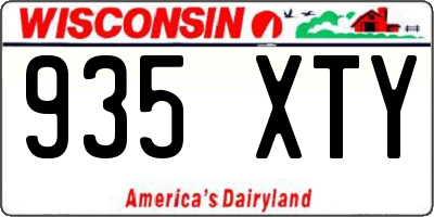 WI license plate 935XTY