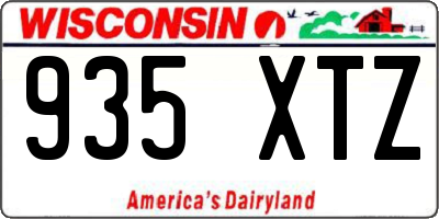 WI license plate 935XTZ