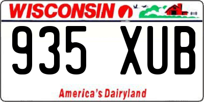 WI license plate 935XUB