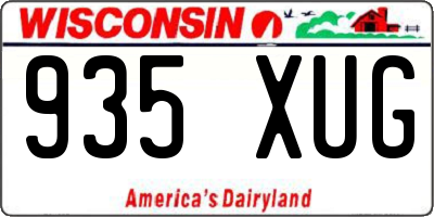 WI license plate 935XUG