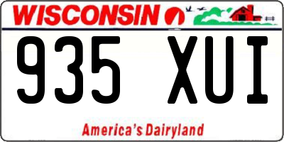 WI license plate 935XUI
