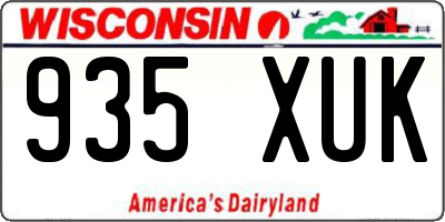 WI license plate 935XUK