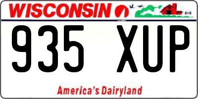 WI license plate 935XUP