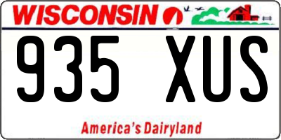 WI license plate 935XUS