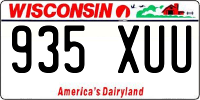 WI license plate 935XUU