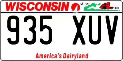WI license plate 935XUV