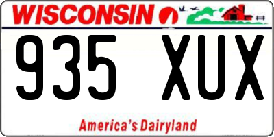 WI license plate 935XUX