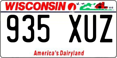 WI license plate 935XUZ