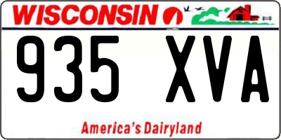 WI license plate 935XVA