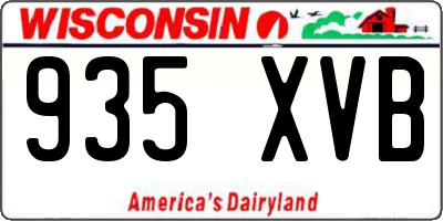 WI license plate 935XVB
