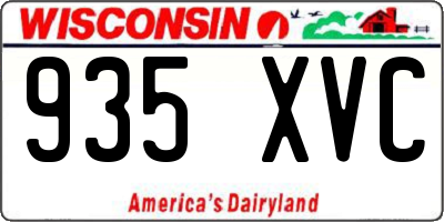 WI license plate 935XVC