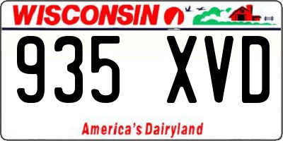 WI license plate 935XVD