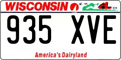 WI license plate 935XVE