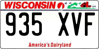 WI license plate 935XVF