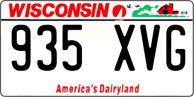 WI license plate 935XVG