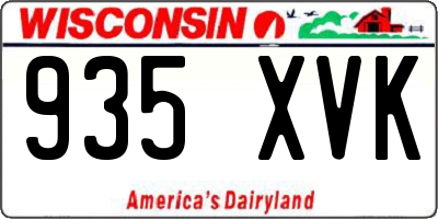 WI license plate 935XVK
